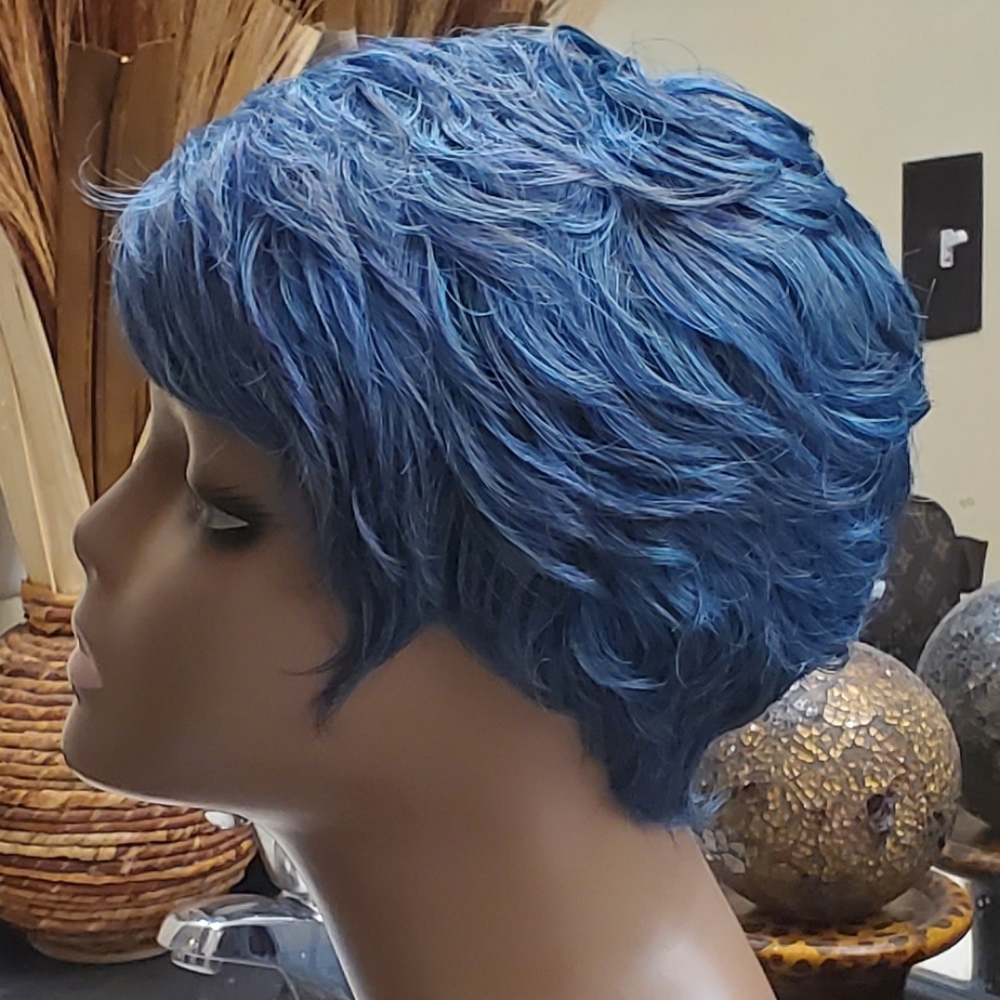 Blue Envy Short Synthetic Wig - Picture 2 of 7